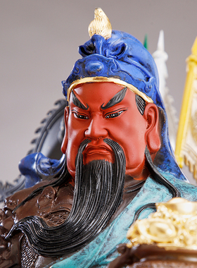 铜雕关公像供奉神像高温着色