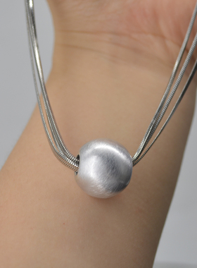 金属蛇骨链金属球拉丝锁骨链项链