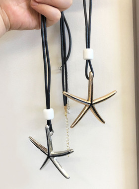 复古金属冷淡风夸张海星项链女