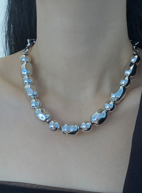 金属串珠女异型不规则串珠项链