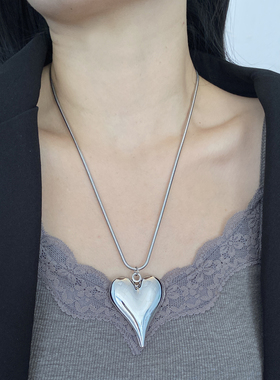 金属蛇骨链女爱心桃心项链毛衣链
