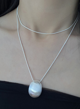 金属长款女拉丝水滴项链毛衣链