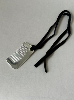 金属丝绒女银色梳子项链毛衣链