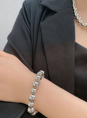 金属球球女圆珠项链锁骨链