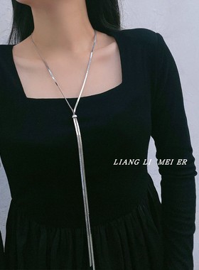 金属蛇骨链流苏女长款项链锁骨链