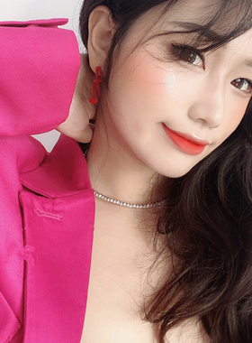 ins简约单排水钻项圈性感女神