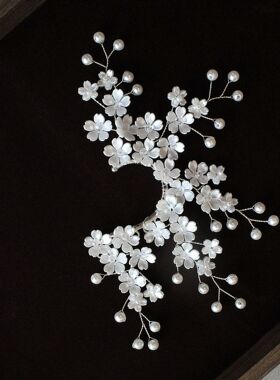 仿珍珠樱花无耳洞耳环耳挂耳饰女