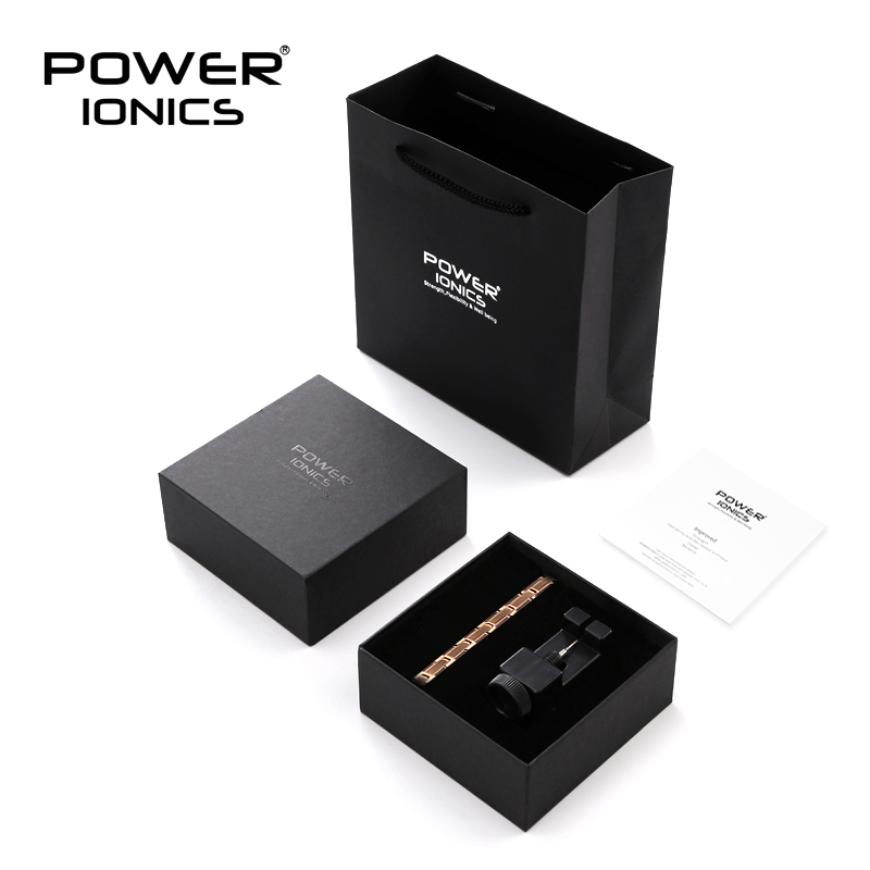 POWER IONICS女士时尚全钛黑银玫瑰金磁矿物手环母亲节健康手链 - 图3