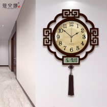 New Chinese perpetual calendar hanging bell living room free of punch hanging wall clock home mute clock modern minimalist quartz clock