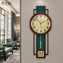 New Chinese hanging bell living room free of punch hanging wall Wanyear calendar clock home light lavish decorative clock muted quartz clock