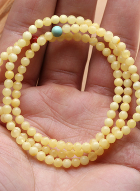 蜜蜡手串女超细迷你原矿百搭饰品