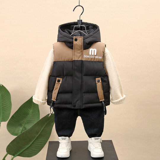 Stylish Naughty Boy's Cool and Handsome Cotton Autumn and Winter Thickened Vest