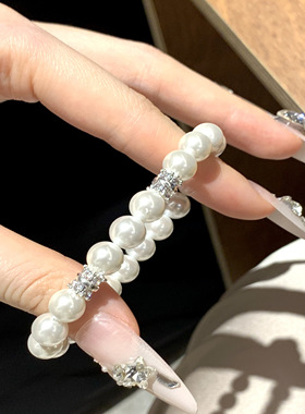 赵露思同款Akoya粉光珍珠项链女强光日本PAT扣高级锁骨链节日礼物