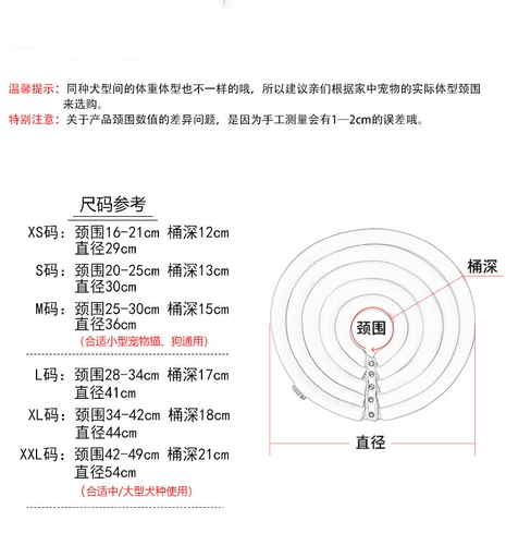 Увеличьте растущую собаку Элизабет Круг Свет Мягкая шея водонепроницаем