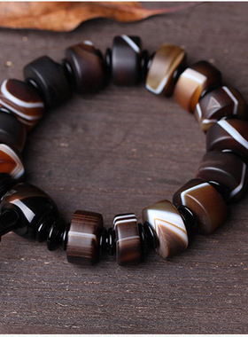 缠丝玛瑙手链玛瑙男士手链男款时尚缠丝单圈手串佛珠玉器礼品