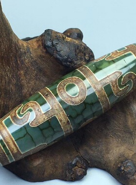 新款老矿原石真品绿色三眼老天珠玛瑙玉髓项链吊坠