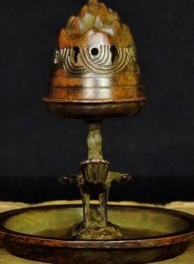 古典铜器龟鹤延年塔香炉小熏香炉蜡台家居功夫茶道茶艺桌面摆件