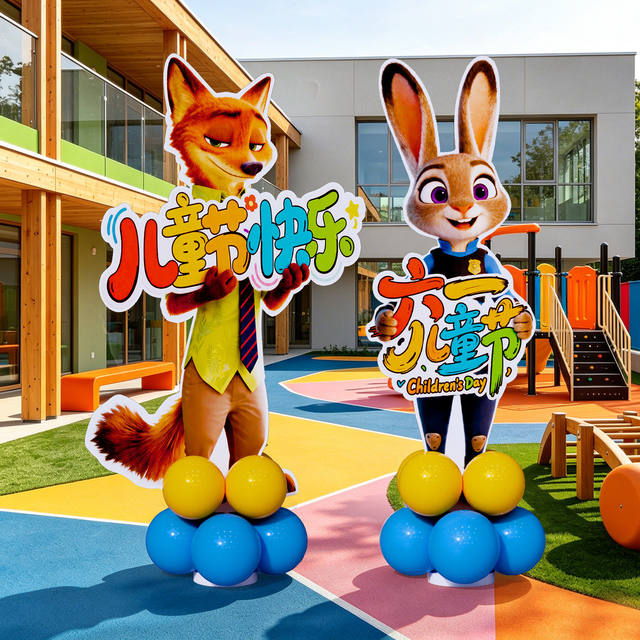 Kindergarten 61 Crazy Zootopia Balloon Column
