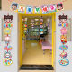 Children's Day decorations door hanging kindergarten primary school activity classroom door three-dimensional horizontal color scene layout