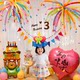 Little Red Book Posey and Pip birthday arrangement fireworks balloons children's decoration scene boys and girls birthday kt board