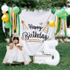 Outdoor birthday decoration camping party scene layout boy and girl children's one-year-old photo props balloon hanging cloth