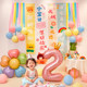 Cartoon birthday hanging cloth package birthday one-year party party event balloon decoration scene atmosphere layout banner