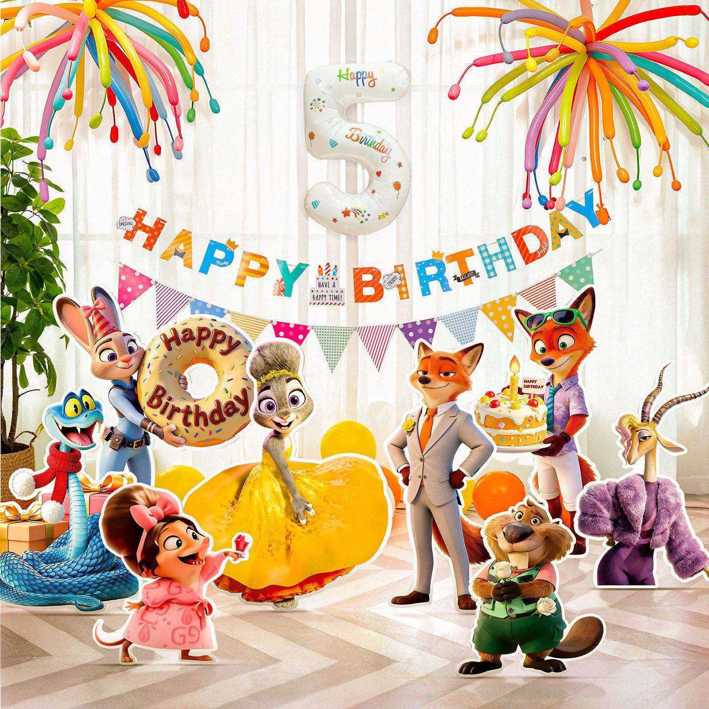 疯狂动物城生日布置KT板场景装饰男女孩周岁气球派对氛围感背景墙,淘宝优惠券,粉丝福利购,淘宝优惠卷
