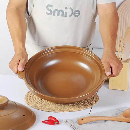 平定砂锅内无釉砂浅煲煲仔饭砂锅专用耐高温陶瓷浅锅黄焖鸡米饭煲 - 图2