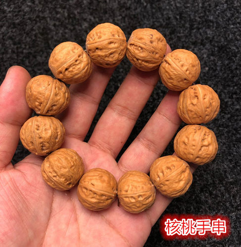 门头沟天然野生小核桃手串京八棱矮桩磨盘大肚秋子机刷包浆核桃串 - 图1
