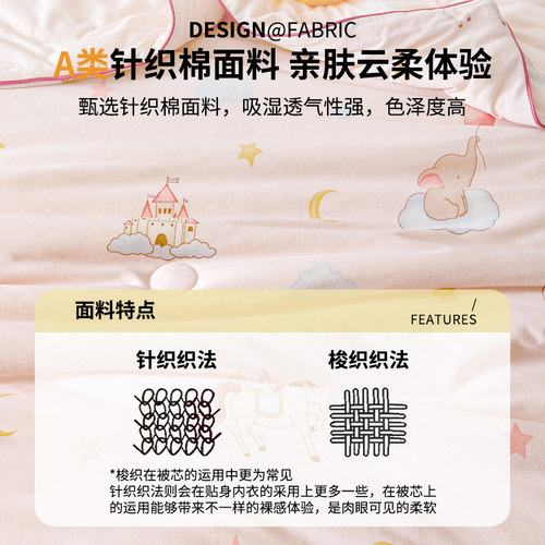 A类针织棉大豆儿童夏凉被空调被可机洗夏季宝宝婴儿小薄被子单人 - 图0