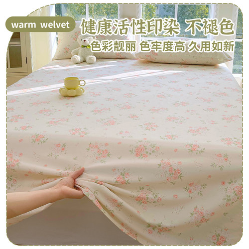 加厚老粗布床单单件纯棉100全棉麻凉席被单人宿舍床笠枕套三件套 - 图3