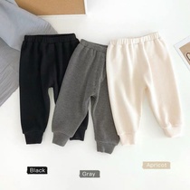 Tide Kids Baby Pants 2023 Spring Autumn Winter New Plus Suede Thickening Long Pants Comfort Loose Warm Bunches Pants