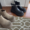 Beta XIANJIAO 2026 winter new women's shoes wiped leather Chelsea boots chimney boots thick sole trend
