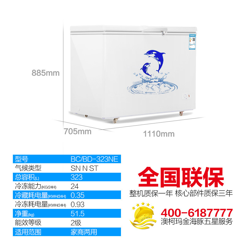 澳柯玛bc / bd-323ne商用冷冻柜 澳柯玛盛逸冷柜