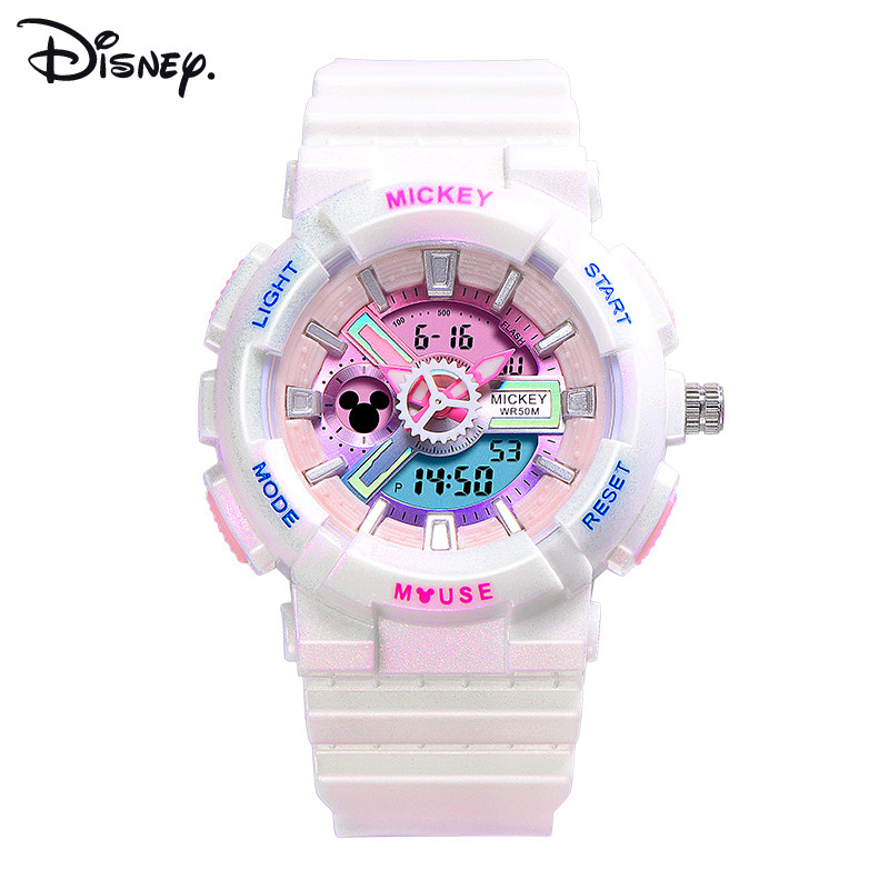 迪士尼电子女款机械运动防水电子表 搜酷手表国产腕表
