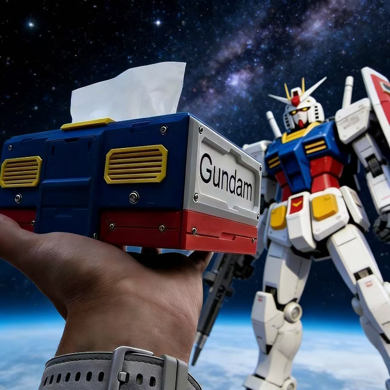 3D打印高达抽纸盒机动战士周边纸巾盒收纳装饰手机支架螺丝机械款,淘宝优惠券,粉丝福利购,淘宝优惠卷