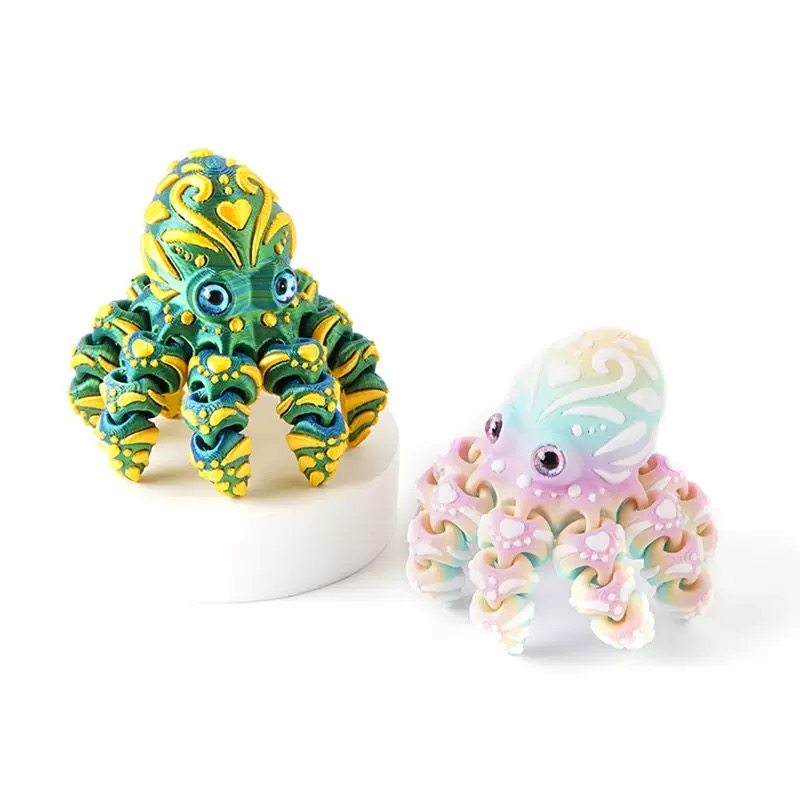 3D打印关节可动多彩章鱼乌贼仿真八爪鱼儿童玩具动物模型手办摆件,淘宝优惠券,粉丝福利购,淘宝优惠卷