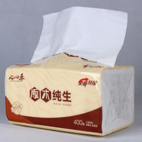 心禾原木纯生400张80包10提纸巾抽纸餐巾纸面巾纸纸抽家庭用整箱 - 图1