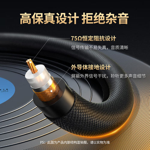 绿联同轴音频线SPDIF数字电视机功放低音炮音箱RCA输出音响连接线 - 图1