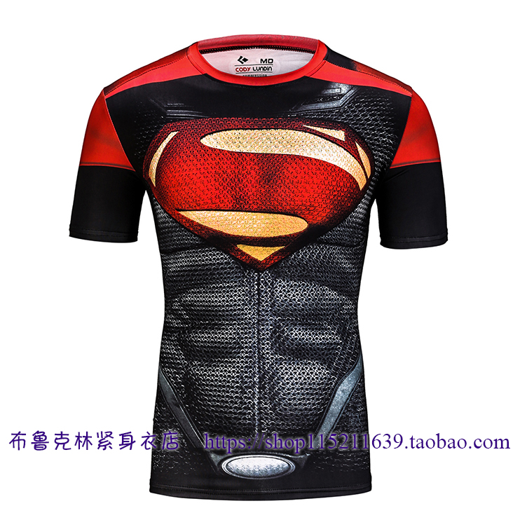 超人蝙蝠侠蜘蛛侠超级英雄复仇者联盟紧身衣速干透气排汗pro - 图0