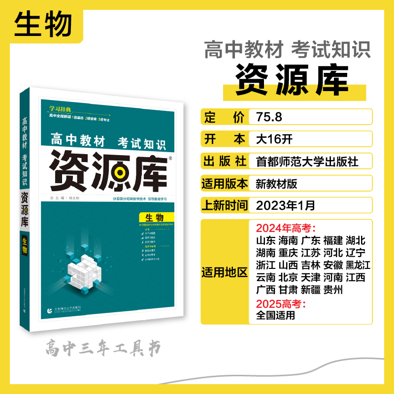 2024版高考考试知识资源库 生物 新高考版高中生物教材基础知识手册生物知识清单生物知识点高一二三轮高中高考理想树67高考 - 图0