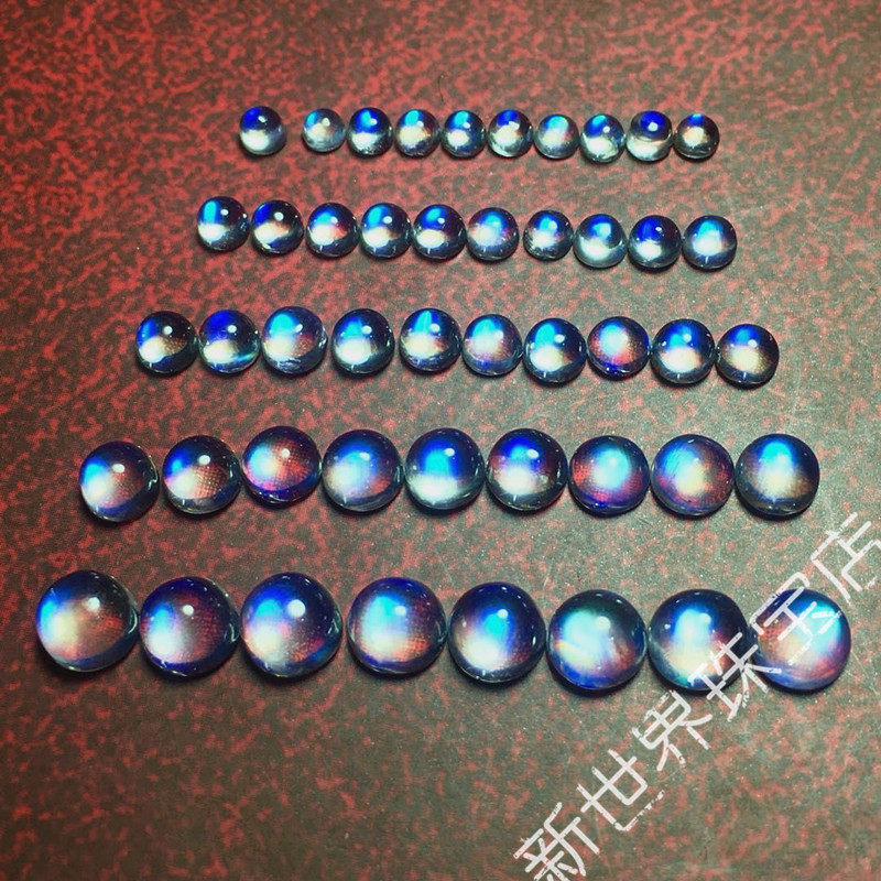 天然蓝月光石裸石戒面圆形素面蛋面刻面斯里兰卡月光石配石尺寸全,淘宝优惠券,粉丝福利购,淘宝优惠卷
