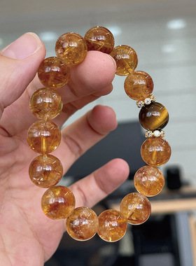 巧恩天然黄塔晶虎眼石个性小众招