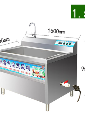商用自动水果蔬菜气泡洗菜机臭氧不锈钢清洗机酒店食堂用涡流式