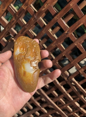 和田玉籽料武财神关公把件