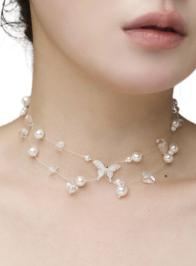 QIAOONE原创设计鱼线珍珠项链