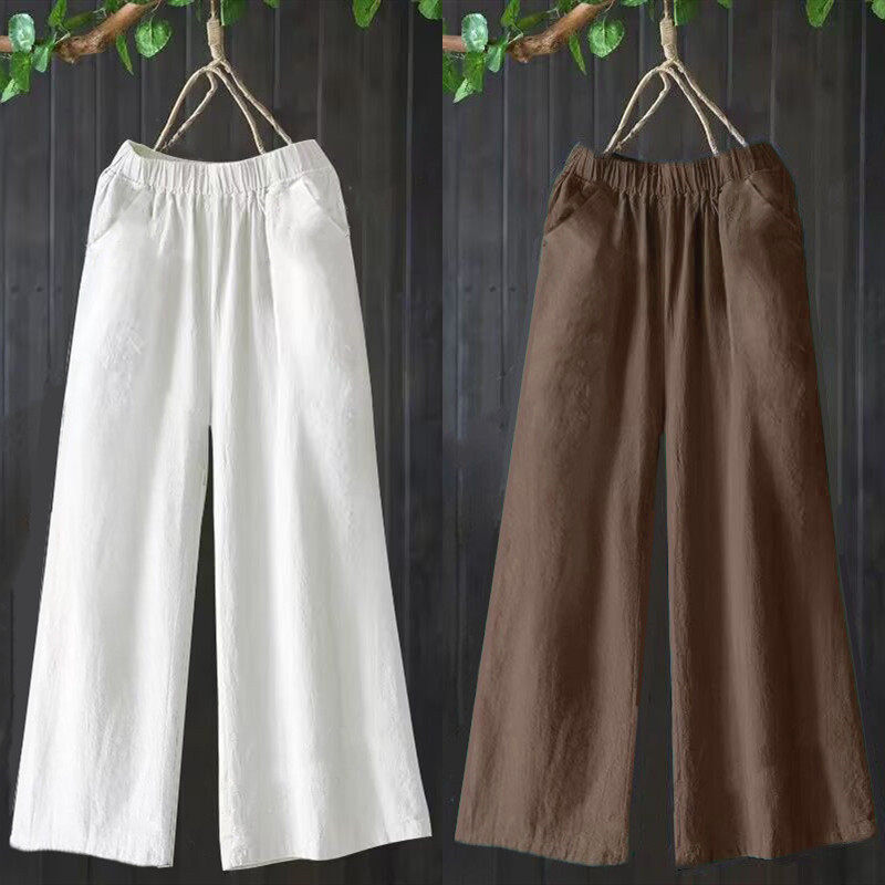 亚棉阔腿裤爆款夏季女装新款九分垂感直筒休闲裤女棉麻宽松裤子女,淘宝优惠券,粉丝福利购,淘宝优惠卷