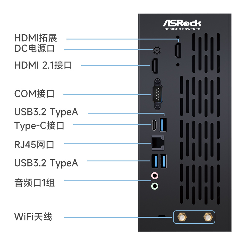 极夜/华擎/ASRock 迷你小主机X300主板台式机整机电脑DESKMIC支持5600G/5700G全铝合金 - 图3