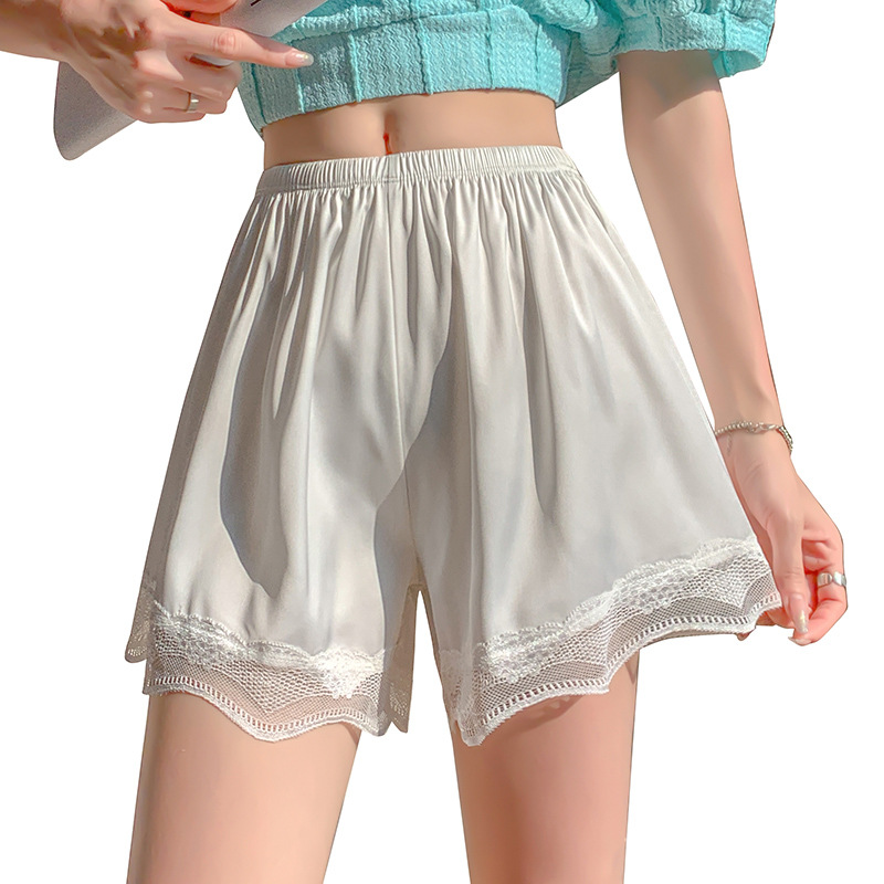 夏季居家女士外穿冰丝品质蕾丝款安全打底裤三分安全打底裤短裤-图3