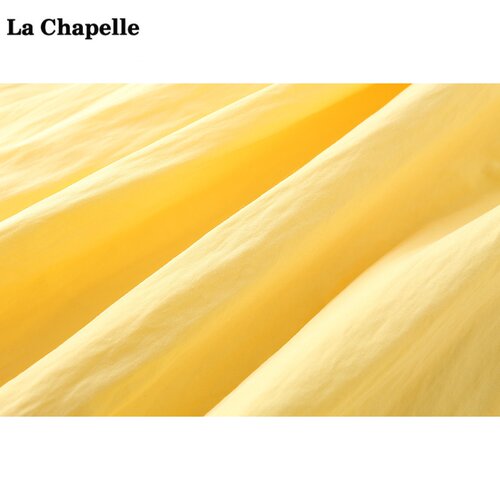拉夏贝尔/La Chapelle多巴胺黄色A字半身裙女春季新款松紧腰半裙 - 图2